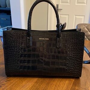 Michael Kors Black Crocodile Pattern Tote